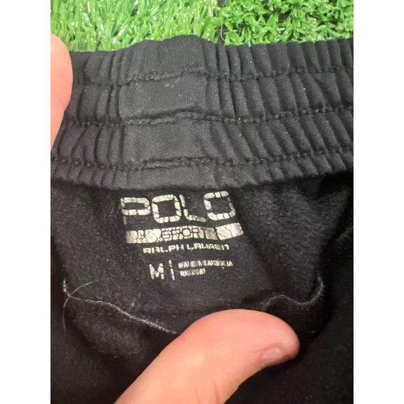 Polo Ralph Lauren Men Black Tech Fleece Performance Sweatpants Logo Graphic MD - Picture 5 of 8